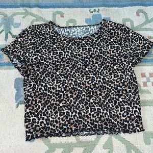 American Eagle Crop Cheetah Top